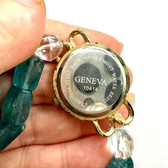 Blue Apatite Stretch Rhinestone Watch Bracelet Geneva - Picture 5 of 8